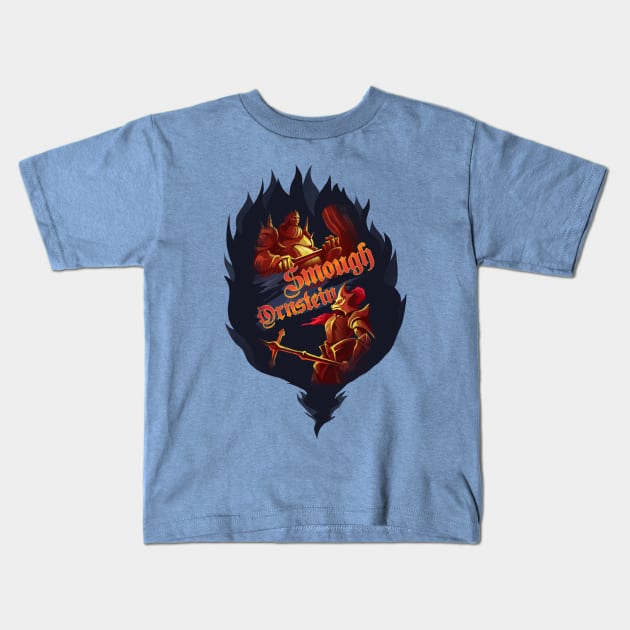 Dragon Slayer Ornstein and Executioner Smough Kids T-Shirt by Crowsmack